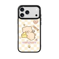 Coque de téléphone AG Feeling Black Edge avec motif Gilding Cheese pour iPhone 17, 17 Pro Max, 16 Pro, 15 – Coque magnétique