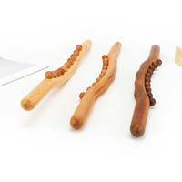 Tiefengewebe-Massagestab mit 10 Perlen aus Naturholz, Guasha-Therapie, Anti-Cellulite Triggerpunkt SPA Körperroller, Schlankheits-Tool