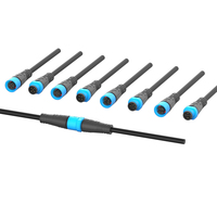 Connecteurs étanches pour éclairages de culture, fiche mâle M15 vers femelle, indice de protection IP67, 10A 250V, câbles personnalisés de 200 cm