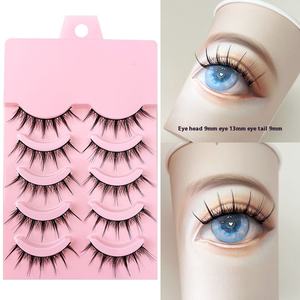 Cils en gros 009 faux cils végétaliens 10 paires de cils de marque privée en boîte pleine <span class=keywords><strong>bande</strong></span> cils personnaliser les cils - Product Image 6