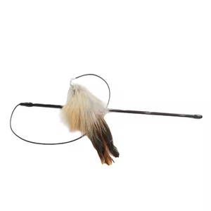 Nieuwe Populaire Multi-Gevederde Gevederde Kat Speelgoed Met Verwisselbaar Hoofd Ontwerp Lange Paal Kat <span class=keywords><strong>Teaser</strong></span> Met Zuig Bel String - Product Image 1