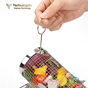 Barbecue d'extérieur en acier inoxydable, cage de cuisson, grill de camping, capot de fumée, panier roulant portable pour barbecue - Product Image 2