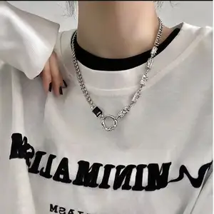 Schwarze Diamant-Halsketten Herren Mode Prominente gleicher Stil Kette personalisiert gutaussehende Männer Hip Hop Unisex Edelstahl-Halskette