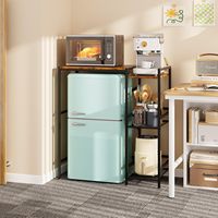 3-stöckiger moderner Kühlschrank-Mikrowellen-Ständer mit verstellbaren Regalen, Getränkekühlschrank, TV-Tisch, Kaffeebar, Weinschrank, Küche