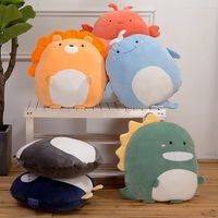 Coussins en peluche doux en forme d'animaux, garnissage en coton PP, tailles personnalisées, motifs de dessins animés mignons pour la décoration intérieure, utilisation en fête, confort douillet