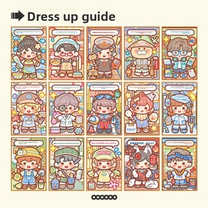 <span class=keywords><strong>Livre</strong></span> de gribouillage Little Mochi Dress-Up 2 : <span class=keywords><strong>Livre</strong></span> d'autocollants pour filles, mignon, dessin animé, fait main, DIY, autocollants artistiques à habiller, Maternité - Product Image 5