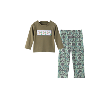 Set Casual per Bambini Maxine Boy Boutique, 100% Cotone, Autunno Inverno, con Ricamo a Forma di Anatra, Abbigliamento per Ragazzi - Product Image 3
