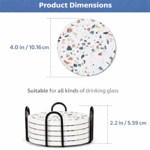 Ceramic <b>Coaster</b> Set Print 10+ Years Factory New Stone <b>Coasters</b> <b>Drink</b> Mats & Pads Custom Print Size Round Home Customized - Product Image 4