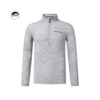 Fgecko — vêtements chauds pour hommes, haut en laine mérinos, manches longues demi-fermeture quantité minimale de commande, sous-vêtements longs gris heit, costume masculin, 100%