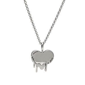 yunnique <b>Titanium</b> Steel Heart Pendant Necklace Liquid Lava Design Sweater <b>Chain</b> For Men And Women Daily Wear Gift - Product Image 5