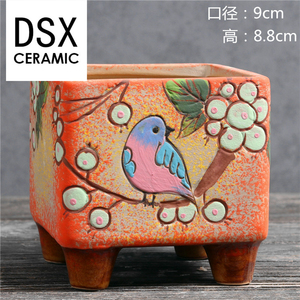 Mini maceta de <span class=keywords><strong>mesa</strong></span> japonesa pintada a mano, <span class=keywords><strong>macetas</strong></span> de cerámica de Cactus <span class=keywords><strong>para</strong></span> plantas suculentas, venta al por mayor de China - Product Image 2