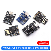 Placa de desarrollo de interfaz USB Attiny85, placa negra/azul en miniatura, placa de desarrollo y programación ATtiny
