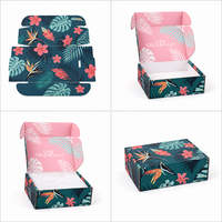 Boîte d'expédition personnalisée à imprimé tropical, entièrement imprimée en couleur, pour abonnement, avec logo personnalisé, vente en gros, directement de l'usine, OEM