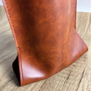 Handcrafted PU Leather Wine Bottle Sleeve Gift <b>Bag</b> for Whiskey Welcome Gifts for Housewarming Parties-Customizable Name Embossed - Product Image 3