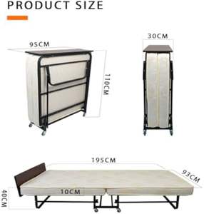 King Size Double <strong>Foldaway</strong> Folding Down Away <strong>Bed</strong> For Adult With Mattress - Product Image 6