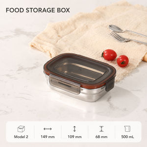 304 Stainless Steel Food Containers Rectangular Airtight Stackable Portable With Handles Dishwasher Safe Freezer Safe - Product Image 4