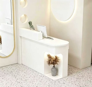 Comptoir de réception minimaliste moderne, petit comptoir de bar, comptoir de magasin tendance pour boutique de vêtements et B - Product Image 5