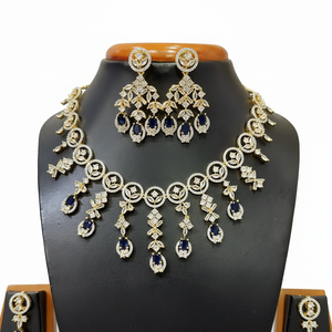 Ensemble de collier en diamant américain plaqué or Collection de bijoux de mode pour femmes Parfait pour les fêtes de mariage, les festivals et les occasions de cadeaux - Product Image 2