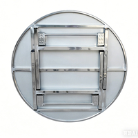 Moderne Hotelmöbel Klappbarer Runder Esstisch Outdoor-Grill-Bankett-Tisch Mietbarer Edelstahl-Esstisch für Zuhause