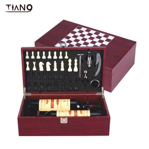 2 Chai Rượu Vang Hộp Với Rượu Vang Phụ Kiện Mở Bộ Bằng Gỗ - Product Image 2