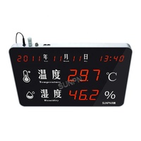 Jam Papan Skor Digital Elektrik yang Dipasang di Dinding dengan Sensor Tanggal, Waktu, Suhu, dan Kelembapan serta Alarm untuk Peternakan