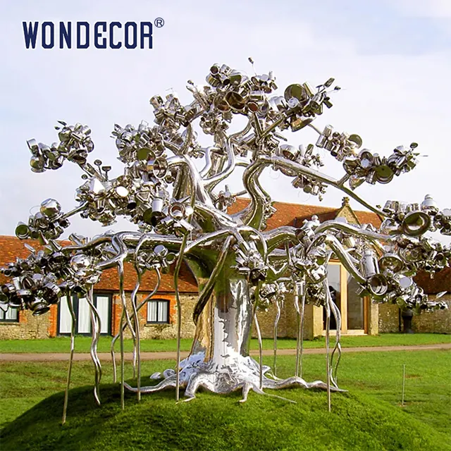 Wondecor Grote Outdoor Dier Abstracte Kunst Walvis Roestvrij Staal Sculptuur