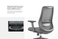 Chaise de bureau ergonomique moderne en maille respirante avec coussin anti-affaissement, réglable en hauteur de 10 cm, pivotante, pour bureau à domicile et atelier