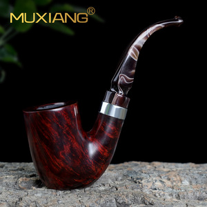 Muxiang Tobacco Pipe Bent Type 9mm Smoke Channel Acrylic Mouthpiece Smoking Pipe - Product Image 2