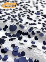 Tissu en dentelle à paillettes brillantes écologiques, tricoté 100 % polyester, tissu de mariage luxueux pour filles et garçons, paillettes de grande taille