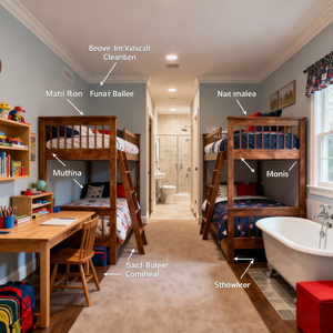 完全なアメリカの戸建て住宅建築設計サービスには、モダンな間取り図と空間計画が含まれています。 - Product Image 6