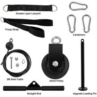 Rodillo de Entrenamiento DIY para Antebrazos y Muñecas con Accesorio para Poleas de Tracción de Bíceps y Tríceps para Levantamiento de Pesas