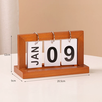 Calendrier de bureau en bois personnalisé 365 jours avec support de style simple pour la décoration de bureau