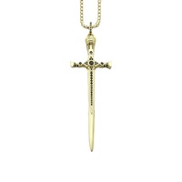 Pendentif Punk croix épée collier gothique strass poignard collier chaîne clavicule mode bijoux cadeau