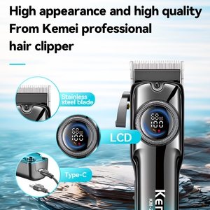 Cortadora de Pelo Eléctrica KEMEI Km-2279, Carga Rápida, Batería de Litio de Gran Capacidad, Máquina Profesional <span class=keywords><strong>para</strong></span> Cortar el Cabello en Barberías - Product Image 3