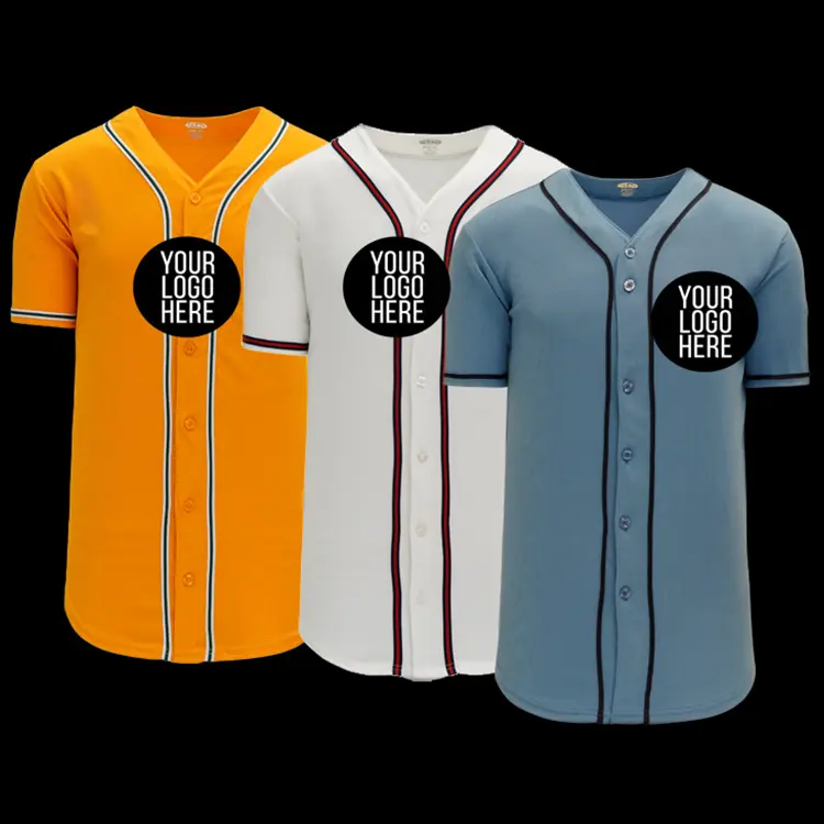 Camisa de beisebol estampada única, camisa de beisebol softball personalizada masculina/jovem, estampada com nome de equipe