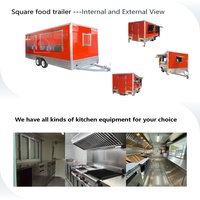 Remorque alimentaire mobile de cuisine complète personnalisée, cadre en acier inoxydable, barbecue, fibre de verre multicolore, friteuse en aluminium, pizza, hot-dog