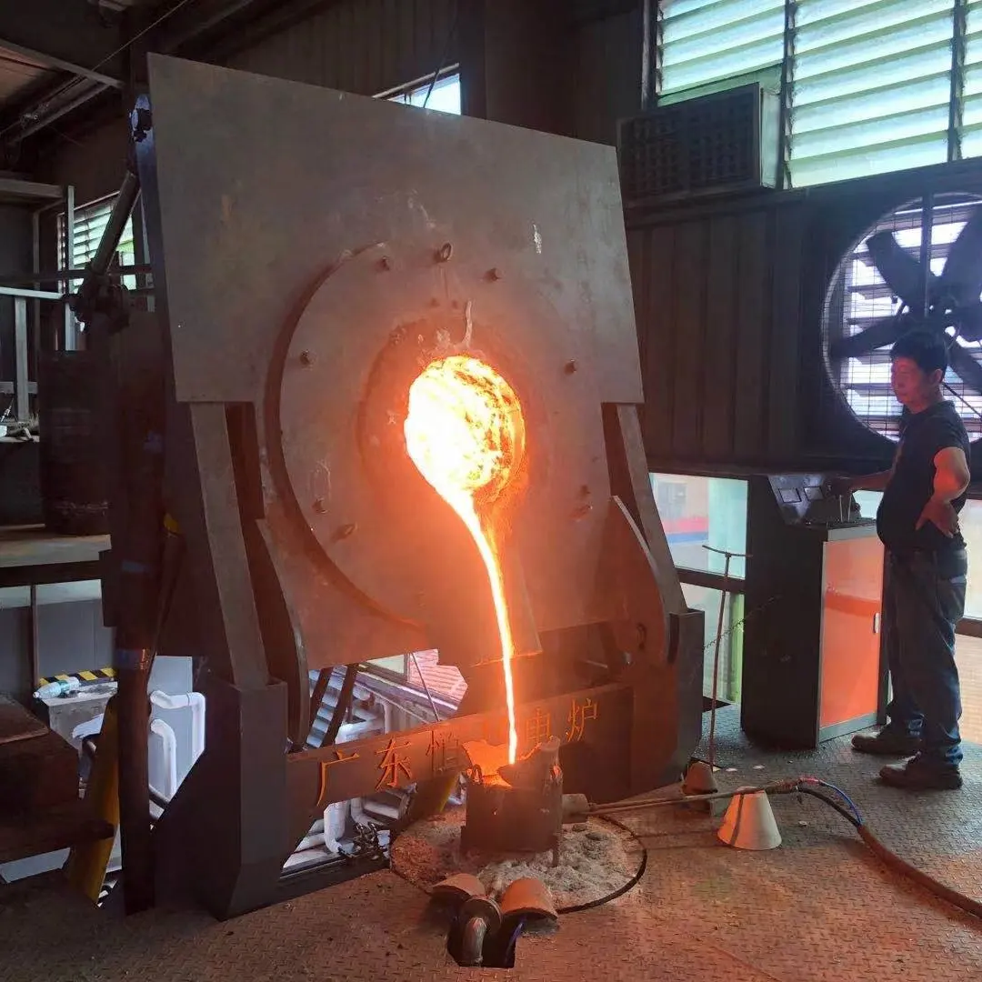 Forno de fundição de ferro de aço alumínio, industrial elétrico chumbo de 750kg de capacidade