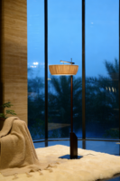 Lampe sur pied LED de luxe moderne avec base en métal, abat-jour personnalisé pour hôtel, lampe sur pied pour salon, villa, à intensité variable, personnalisable, garantie de 2 ans