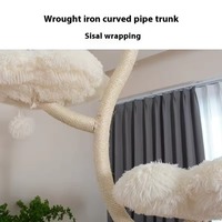 Arbre à chat en bois massif de luxe écologique personnalisé, motif floral, arbre de Noël pour chat, tour moderne en bois pour chat, arbre à grimper pour chat en carton