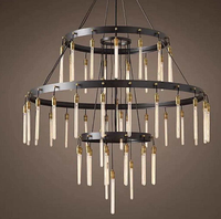 Offre Spéciale américain luxe industriel rétro or restaurant Home bar lampes décoratives en métal lustre