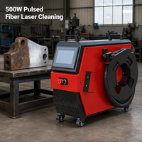Machine de nettoyage au laser pulsé portative 100W 200W 300W 500W, machine de nettoyage au laser à fibre industrielle pour l'élimination de la rouille sur le bois