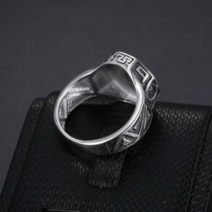 Anello da uomo islamico turco della tribù <span class=keywords><strong>Kayi</strong></span> in acciaio inossidabile con lettera Y e coltelli in resina epossidica con Allah, ideale per fidanzamento o occasioni speciali - Product Image 4