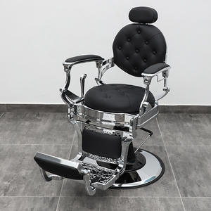 Sillón de Barbería Giratorio y Reclinable, Ajustable, Grande, para Hombres, para Salones de Belleza, Cortes de Cabello, Permanentes, Tintes, Estilo Americano, Metálico - Product Image 4