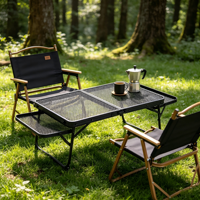 Table pliante légère en fer et alliage d'aluminium pour l'extérieur, portable pour le camping, le pique-nique, le barbecue, la cuisinière IGT, la cuisine en plein air