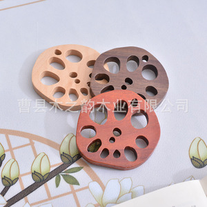 Solid Wood Lotus Root Coaster Heat Insulating Cup Mat For <b>Coffee</b> Tea Drinkware - Product Image 3