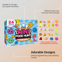 24 mini-jouets anti-stress en caoutchouc souple en forme de nourriture, boîte surprise créative, cadeau original