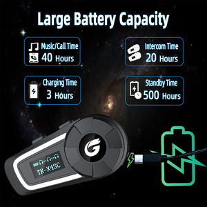 Auriculares de intercomunicador de casco de 2 "para 6 personas, intercomunicador para motocicleta 2000M - Product Image 6