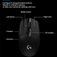 Logitech G304 LIGHTSPEED Mouse Gaming Nirkabel, 12000 DPI, Ringan 99g, Daya Tahan Baterai 250 Jam, 6 Tombol yang Dapat Diprogram