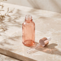 Bouteilles compte-gouttes en verre rose personnalisées avec logo, 5-100 ml, pour huiles essentielles