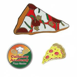 Pin de solapa de Pizza, insignia personalizada con forma de comida, Metal esmaltado, diseño OEM, marca <span class=keywords><strong>Dominos</strong></span>, a la venta - Product Image 1